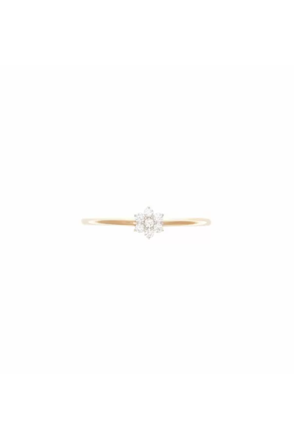 Women By Charlotte Rings-14Kt Gold Crystal Lotus Flower Ring