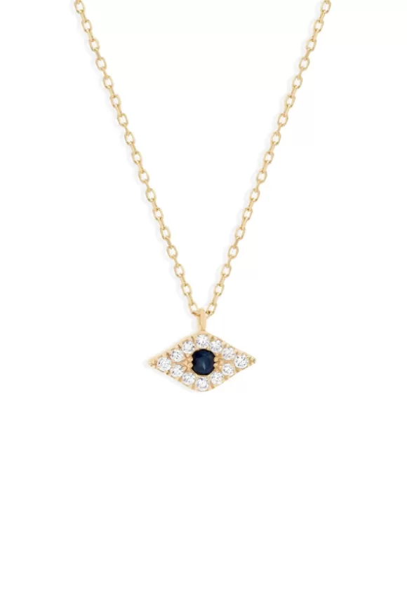 Women By Charlotte Necklaces-14Kt Gold Evil Eye Necklace