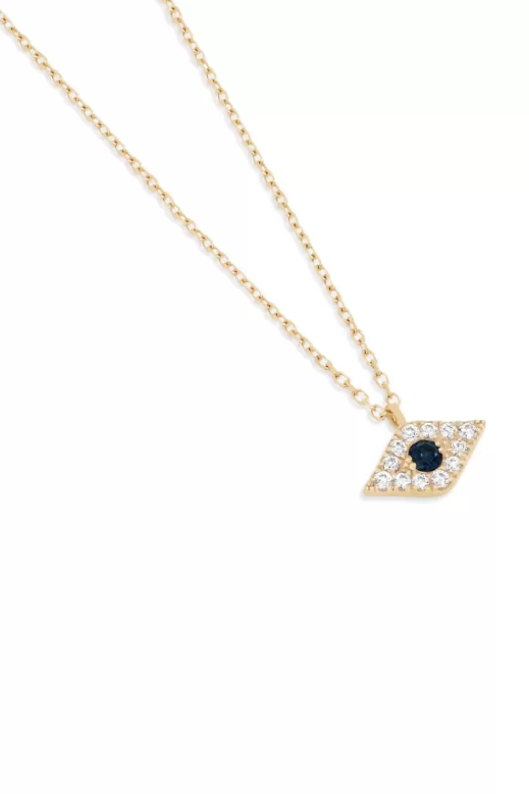 Women By Charlotte Necklaces-14Kt Gold Evil Eye Necklace