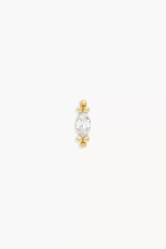 Women By Charlotte Earrings-14Kt Gold Radiance Crystal Stud Earring