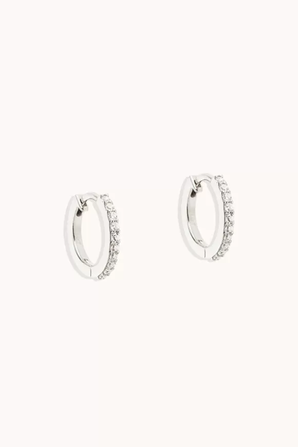 Women By Charlotte Earrings-14Kt White Gold Celestial Sleepers