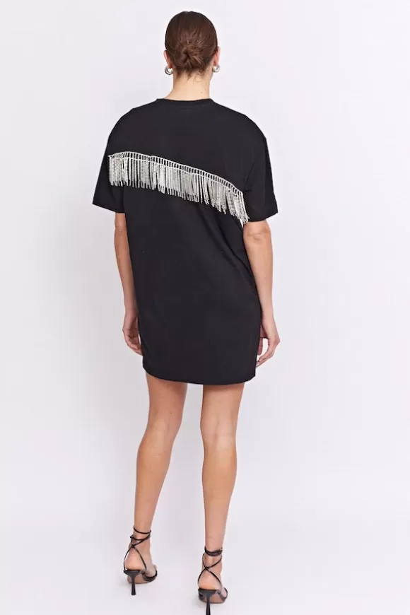 Women Pfeiffer Dresses-808 Disco Tee Dress Black