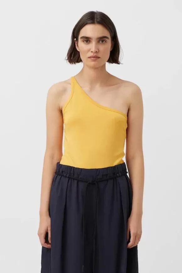 Women Camilla And Marc Tops-Alma One Shoulder Tank Jurassic Gold