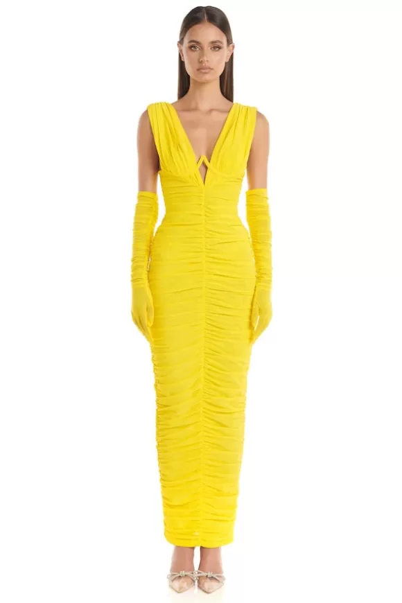 Women Eliya The Label Dresses-Anna Dress With Gloves Yellow