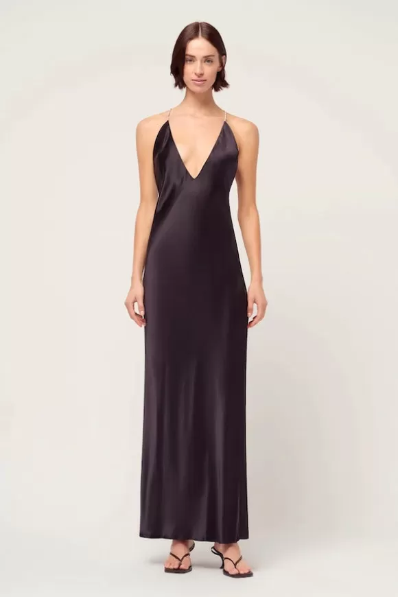 Women Michael Lo Sordo Dresses-Anna V Neck Bias Crystalline Slip Dress