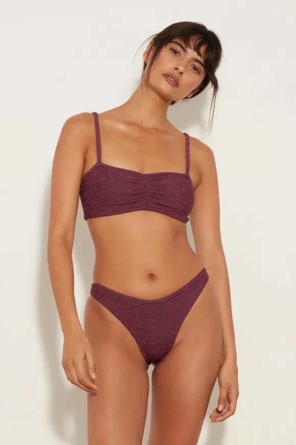 Women Hunza G Swimwear-Aura Bikini Metallic Grape