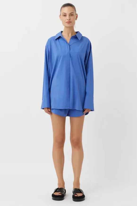 Women Camilla And Marc Shirts-Avani Oversized Shirt Sapphire