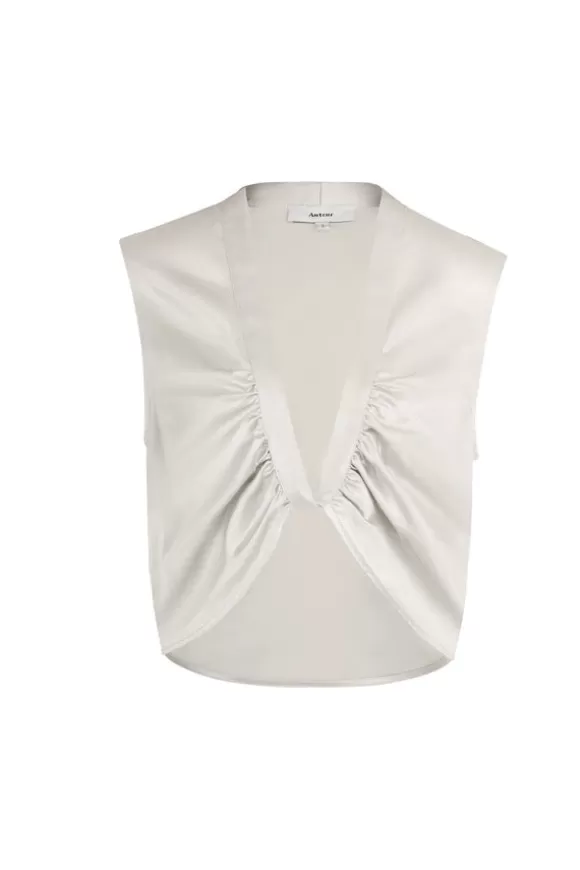 Women Auteur Tops-Avery Sleeveless Top Silver