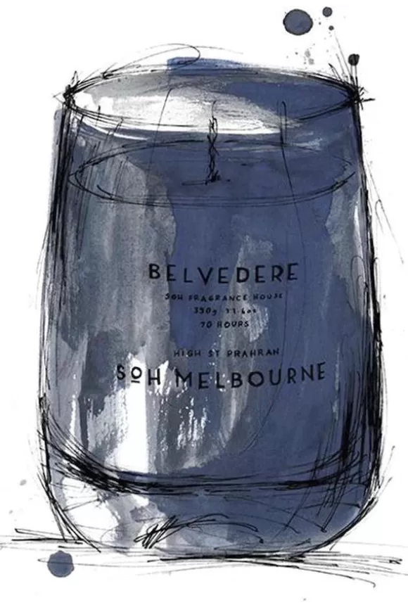 Women SOH Melbourne Candles-Belvedere Navy Matte Glass