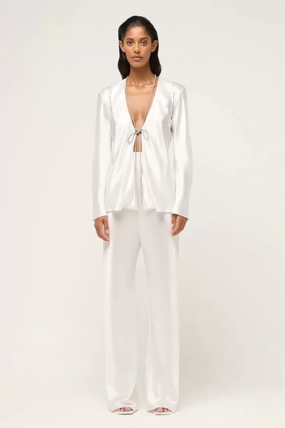 Women Michael Lo Sordo Pants-Bias Lounge Pant White