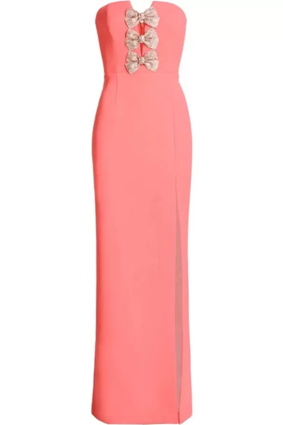 Women Rebecca Vallance Dresses-Brittany Bow Gown Coral