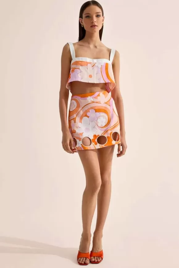 Women Cin Cin swim Skirts-Bubble Cut-Out Skirt Bloom