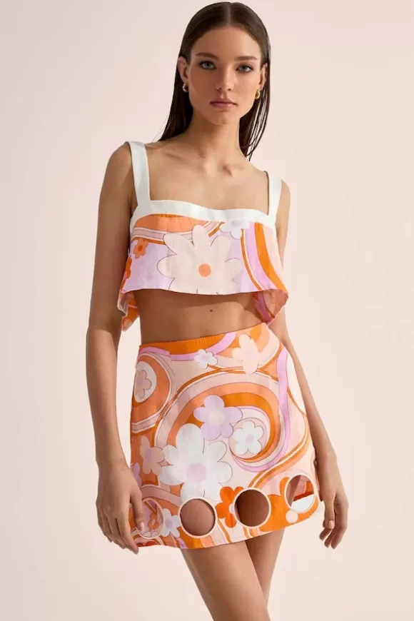 Women Cin Cin swim Skirts-Bubble Cut-Out Skirt Bloom