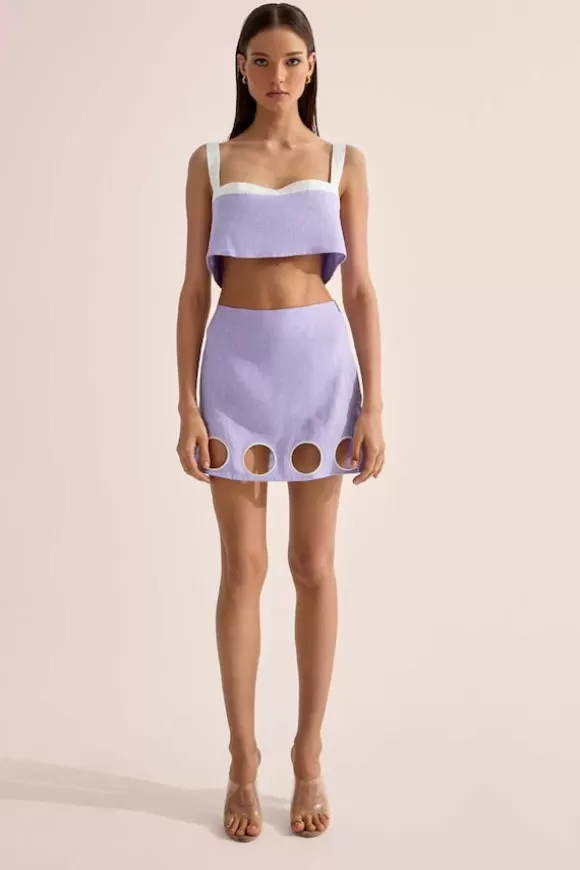 Women Cin Cin swim Skirts-Bubble Cut-Out Skirt Periwinkle