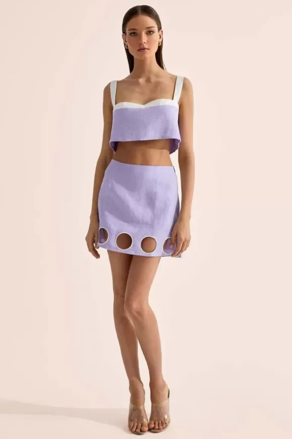 Women Cin Cin swim Skirts-Bubble Cut-Out Skirt Periwinkle