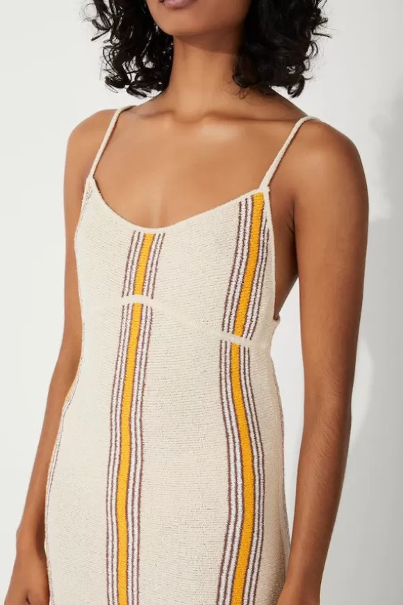 Women Zulu & Zephyr Knitwear-Cabana Stripe Organic Cotton Blend Knit Dress