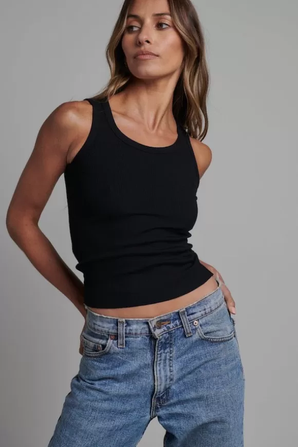 Women Bayse Tops-Cassia Tank Black