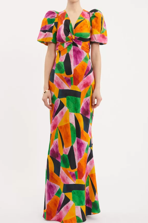 Women Rebecca Vallance Dresses-Copacabana Puff Sleeve Maxi Dress