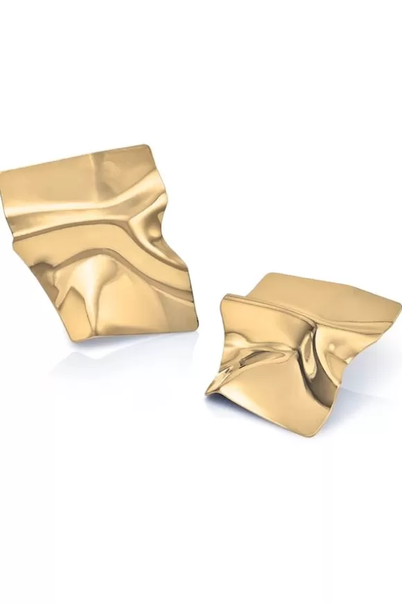 Women Georgina Downe x Noah The Label Earrings-Crinkle Earrings Gold