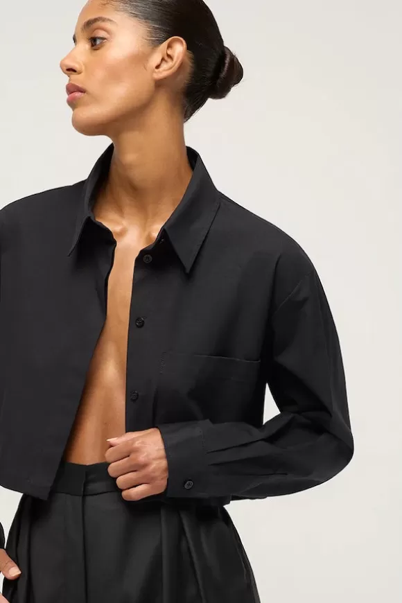 Women Michael Lo Sordo Shirts-Cropped Shirt Black