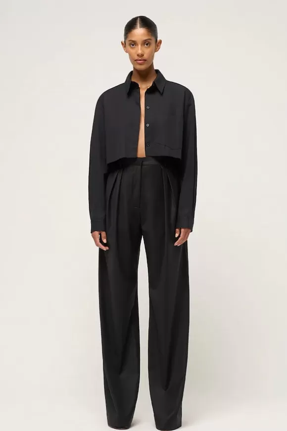 Women Michael Lo Sordo Shirts-Cropped Shirt Black