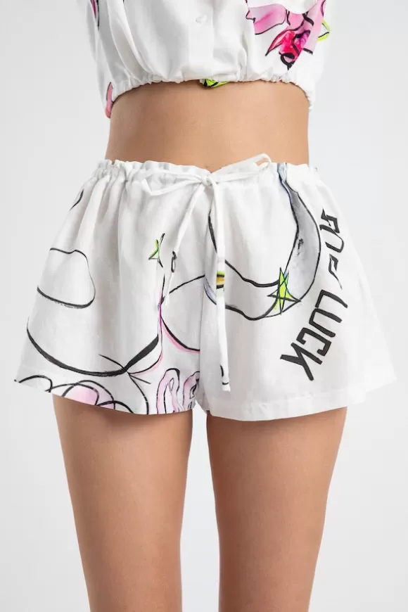 Women Summi Summi Shorts-Drawstring Relaxed Shorts Cowboi Print