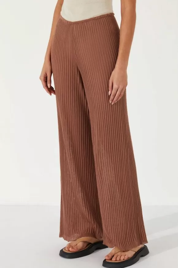 Women Zulu & Zephyr Knitwear-Earth Rib Knit Pant