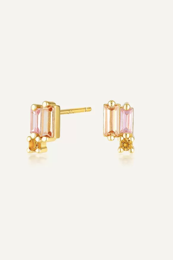 Women Avant Studio Earrings-Esme Stud Earrings Peach/Pink