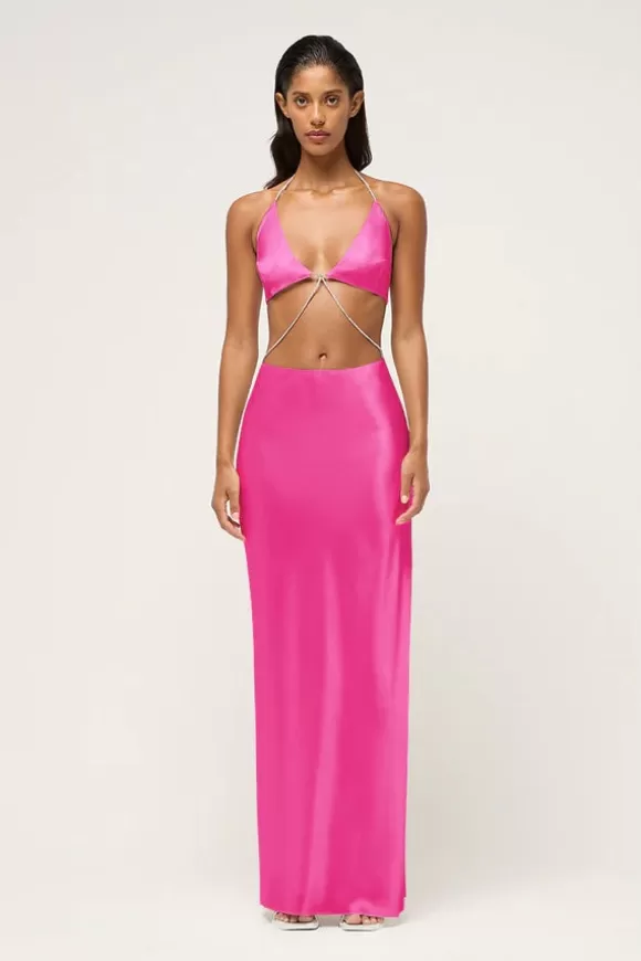 Women Michael Lo Sordo Dresses-Exclusive Nomi Crystal Halter Dress Pink