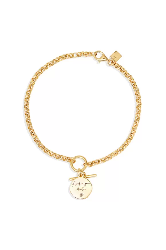 Women By Charlotte Bracelets-Gold Awaken Fob Bracelet