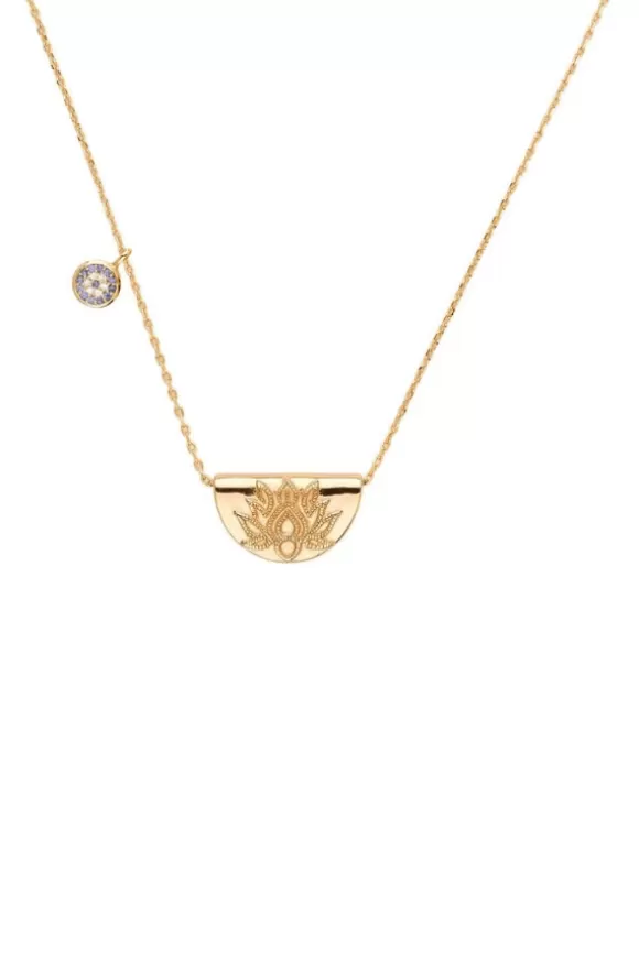 Women By Charlotte Necklaces-Gold Lucky Lotus Necklace