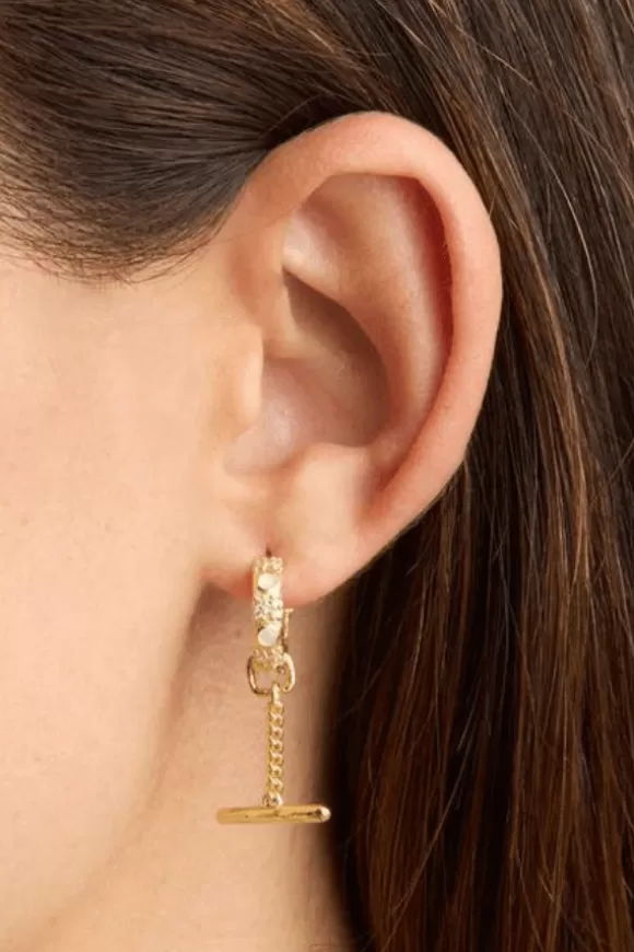 Women By Charlotte Earrings-Gold Lunar Hoops