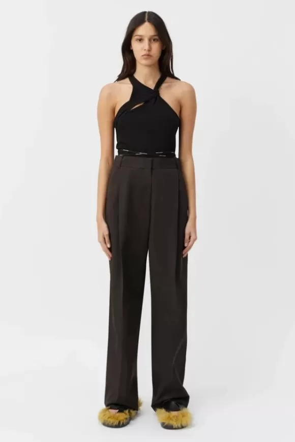 Women Camilla And Marc Tops-Greta Twist Singlet Black