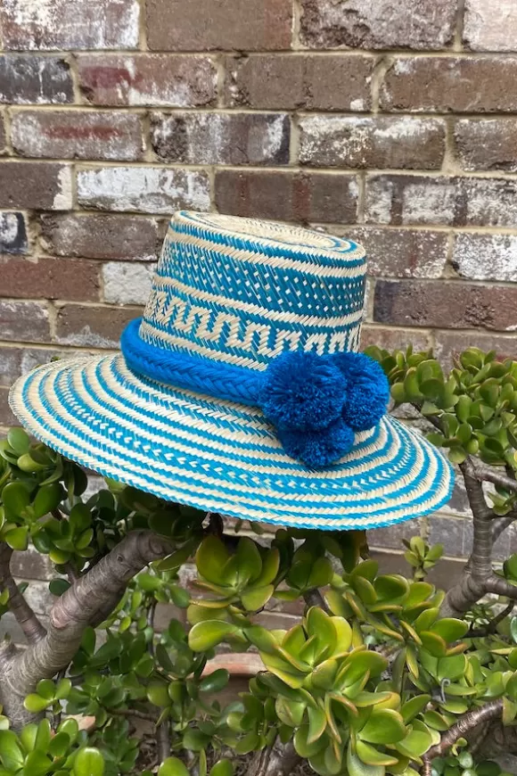 Women Symi Soul Headwear-Handwoven Hat Blue