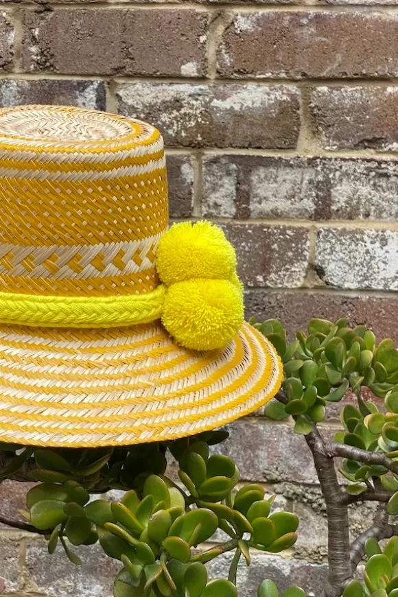 Women Symi Soul Headwear-Handwoven Hat Yellow