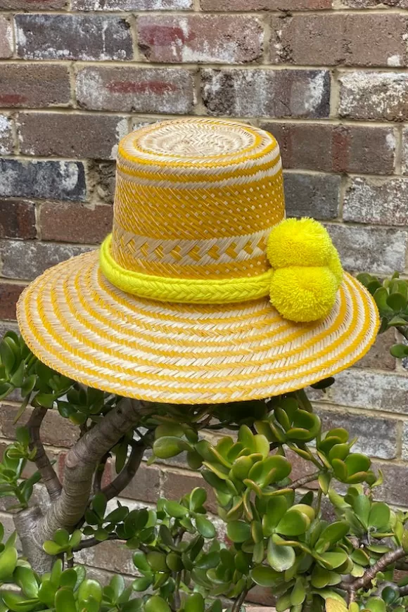 Women Symi Soul Headwear-Handwoven Hat Yellow