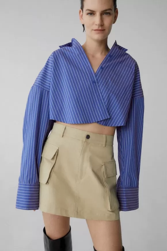 Women Misha Shirts-Jacey Cropped Oversized Shirt