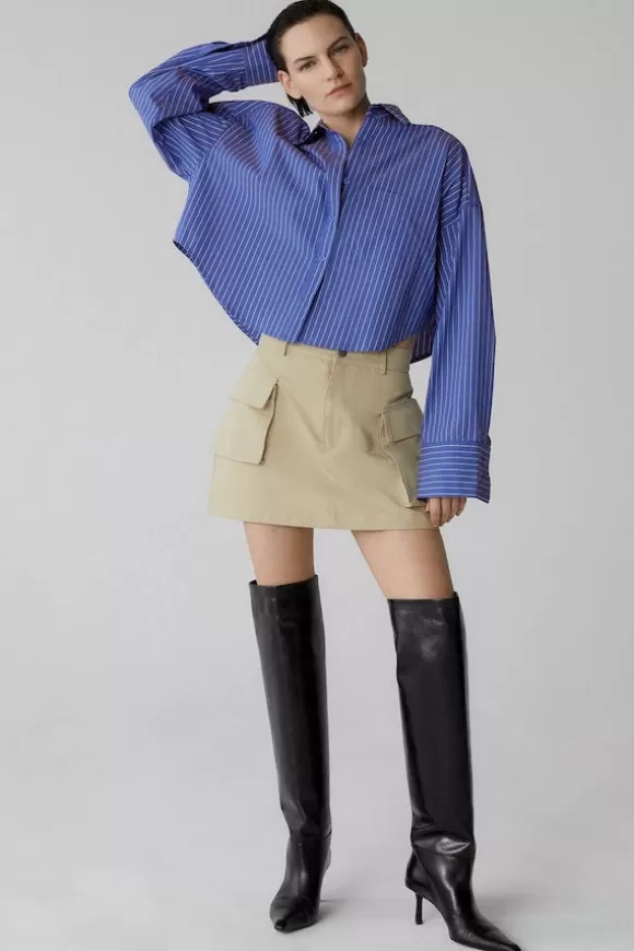 Women Misha Shirts-Jacey Cropped Oversized Shirt