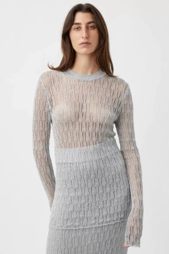 Women Camilla And Marc Tops-Jacque Knit Top Silver