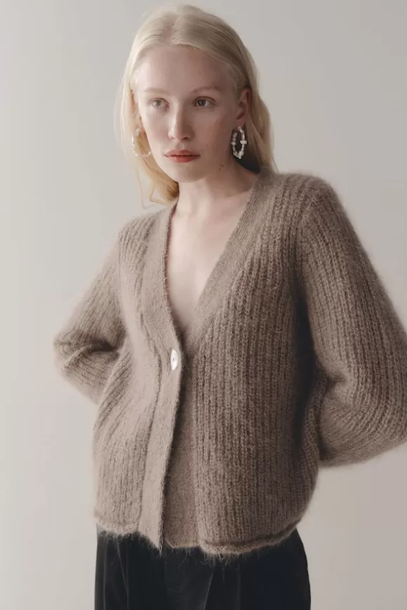 Women Marle Knitwear-Jai Cardigan Porcini