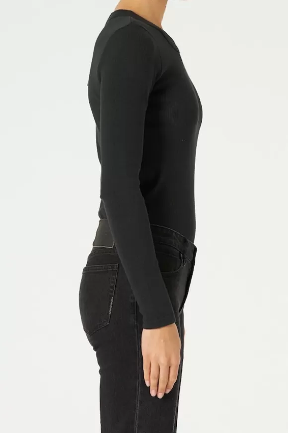 Women Neuw Denim Tees-Jonesy Long Sleeve Black