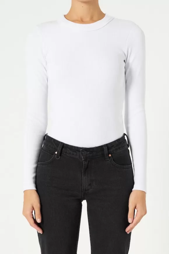 Women Neuw Denim Tees-Jonesy Long Sleeve White