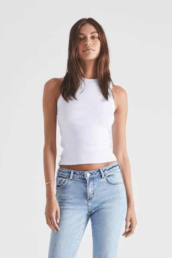 Women Neuw Denim Tees-Jonesy Singlet White