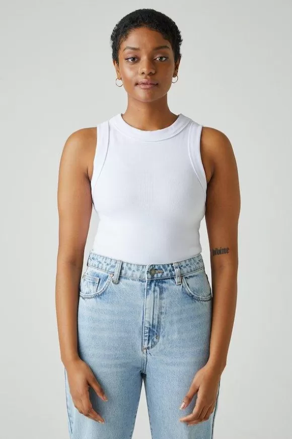 Women Neuw Denim Tees-Jonesy Singlet White