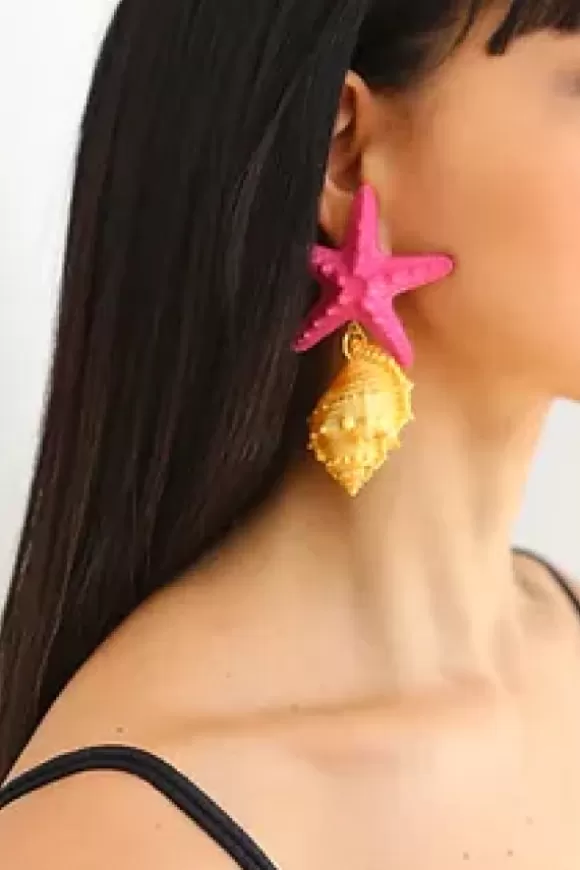 Women Shop Julietta Earrings-Le Splash Earrings Neon Pink/Yellow