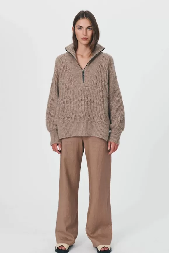 Women Rowie Knitwear-Leo Knit Jumper Hazelnut Marle