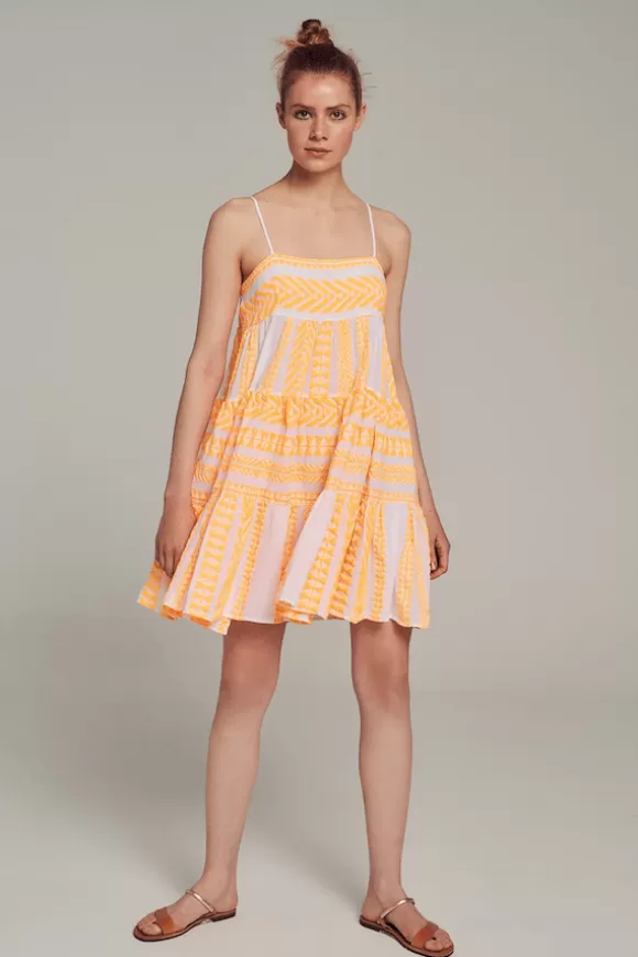 Women Devotion Dresses-Lipsi Dress Neon Orange/Off White 377.2