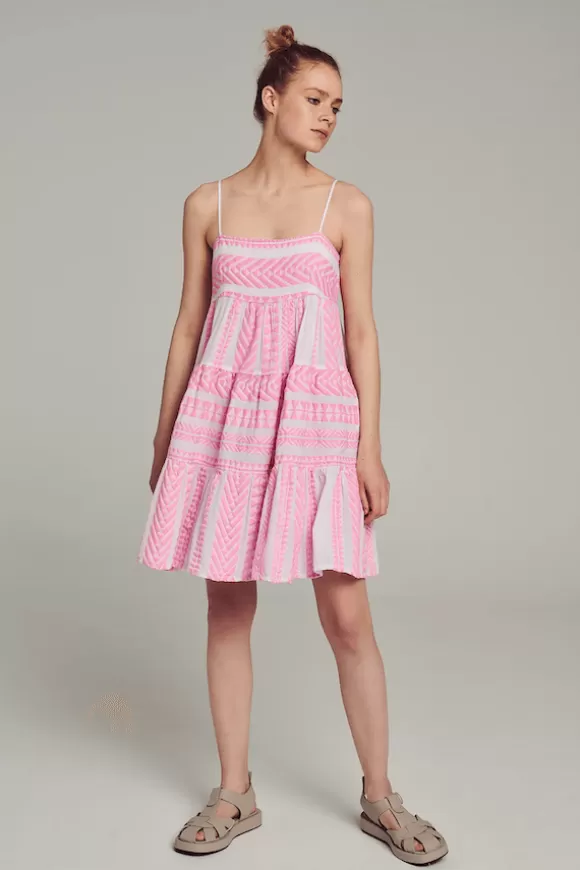 Women Devotion Dresses-Lipsi Dress Neon Pink/Off White 377.2