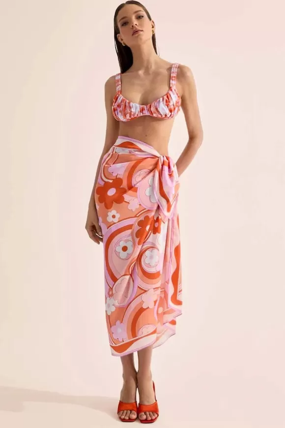 Women Cin Cin swim Swimwear-Long Silky Scarf Bloom