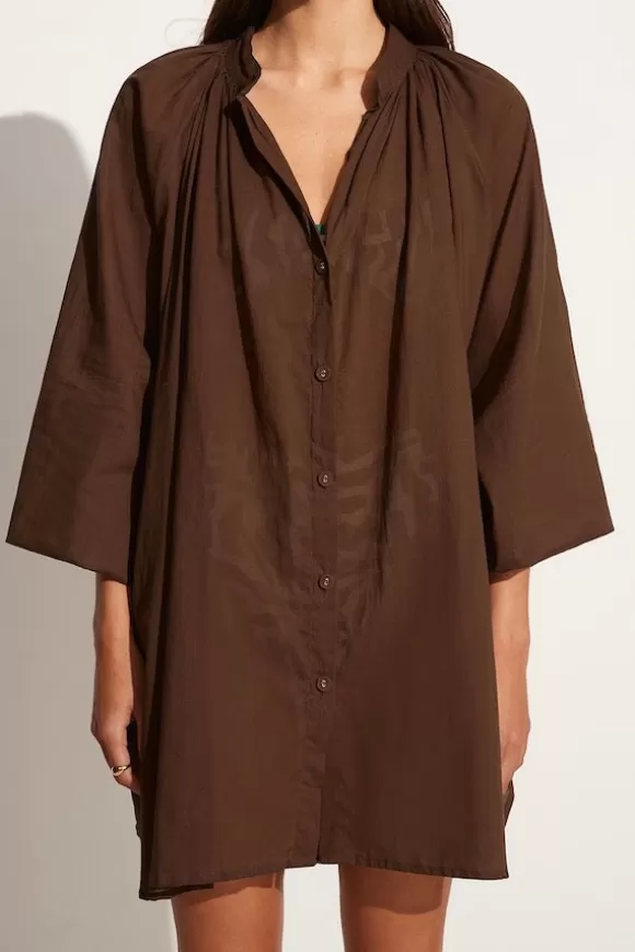 Women Faithfull the Brand Shirts-Lucita Smock Dress Chocolate